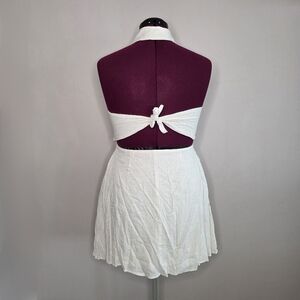 49) ADDIE Elegant White Halter Dress Sz. Medium